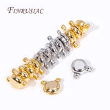 18K Plated Brass Round Magnetic Clasps for Jewelry Making