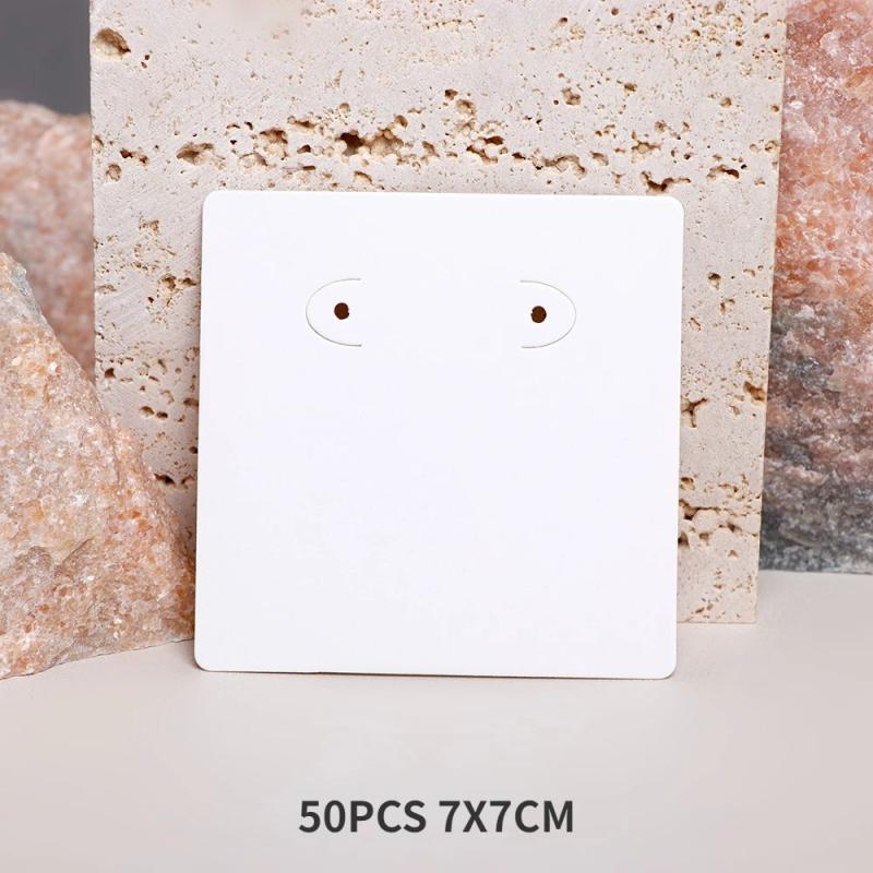 50PCS 7x7cm Brown Earring Display Cards Jewelry Packaging