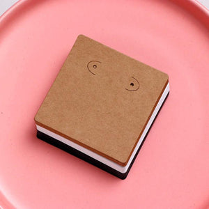 50PCS 7x7cm Brown Earring Display Cards Jewelry Packaging