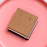 50PCS 7x7cm Brown Earring Display Cards Jewelry Packaging