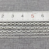 925 Sterling Silver Unfinished Cable Chain Necklace Footage 1.1mm-2.5mm
