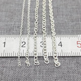 925 Sterling Silver Unfinished Cable Chain Necklace Footage 1.1mm-2.5mm