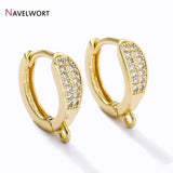 18K Plated Zircon Inlaid Earring Clasps Supplies