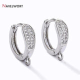 18K Plated Zircon Inlaid Earring Clasps Supplies