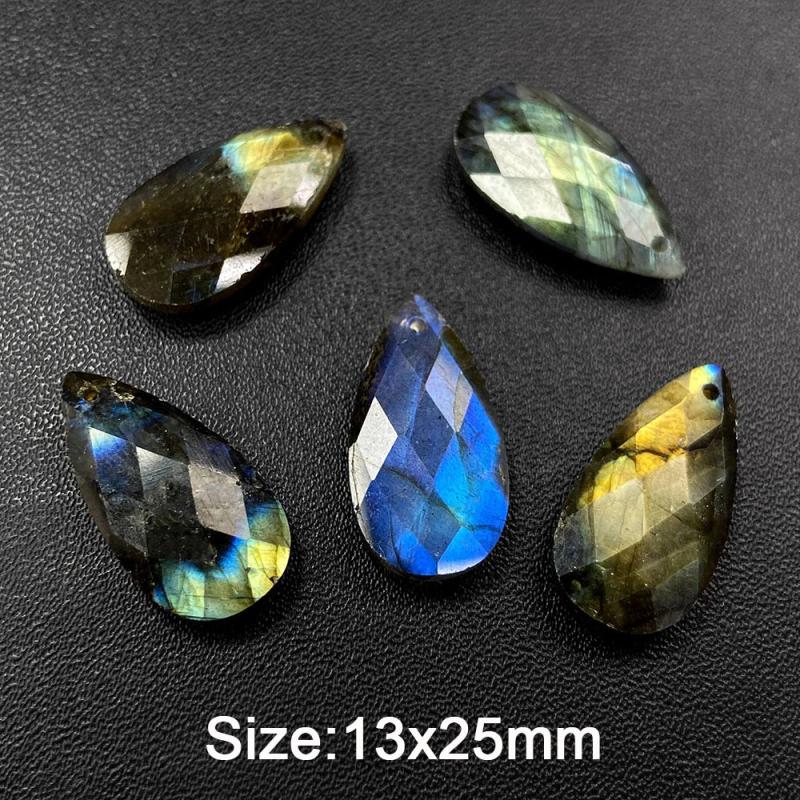 Faceted Water Drop Stone Bead Charms Pendant for Jewelry Making