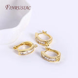 18K Zircon Earring Fasteners Ear Wire Clasp Hooks