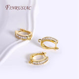 18K Zircon Earring Fasteners Ear Wire Clasp Hooks