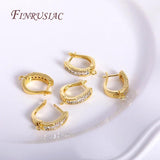 18K Zircon Earring Fasteners Ear Wire Clasp Hooks