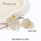 CZ Round Fastener Earring Clasps Hooks 18K Plated DIY Ear Jewelry Making