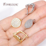 CZ Round Fastener Earring Clasps Hooks 18K Plated DIY Ear Jewelry Making
