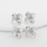 6PCS 14K Plated Brass Flowers Stud Earrings High DIY Jewelry Making Finding