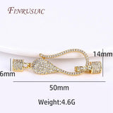 50MM 18K Gold-Plated CZ Clasp for DIY Pearl Necklace