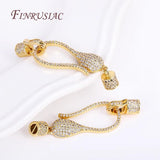 50MM 18K Gold-Plated CZ Clasp for DIY Pearl Necklace