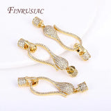 50MM 18K Gold-Plated CZ Clasp for DIY Pearl Necklace