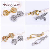 50MM 18K Gold-Plated CZ Clasp for DIY Pearl Necklace