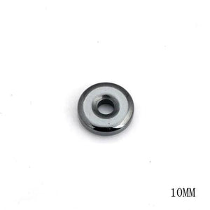 Natural Stone Hematite Donut Charm Pendant Necklace Bracelet DIY Jewelry
