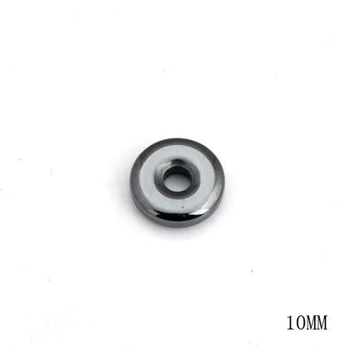 Natural Stone Hematite Donut Charm Pendant Necklace Bracelet DIY Jewelry