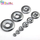 Natural Stone Hematite Donut Charm Pendant Necklace Bracelet DIY Jewelry
