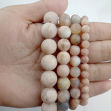 Natural Stone Matte Sun Stone Round ball 6/8/10/12MM Loose bead
