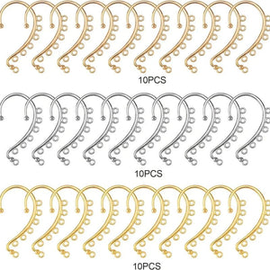 30pcs 3 Colours Ear Cuffs Earrings Clip On Ear DIY Jewelry