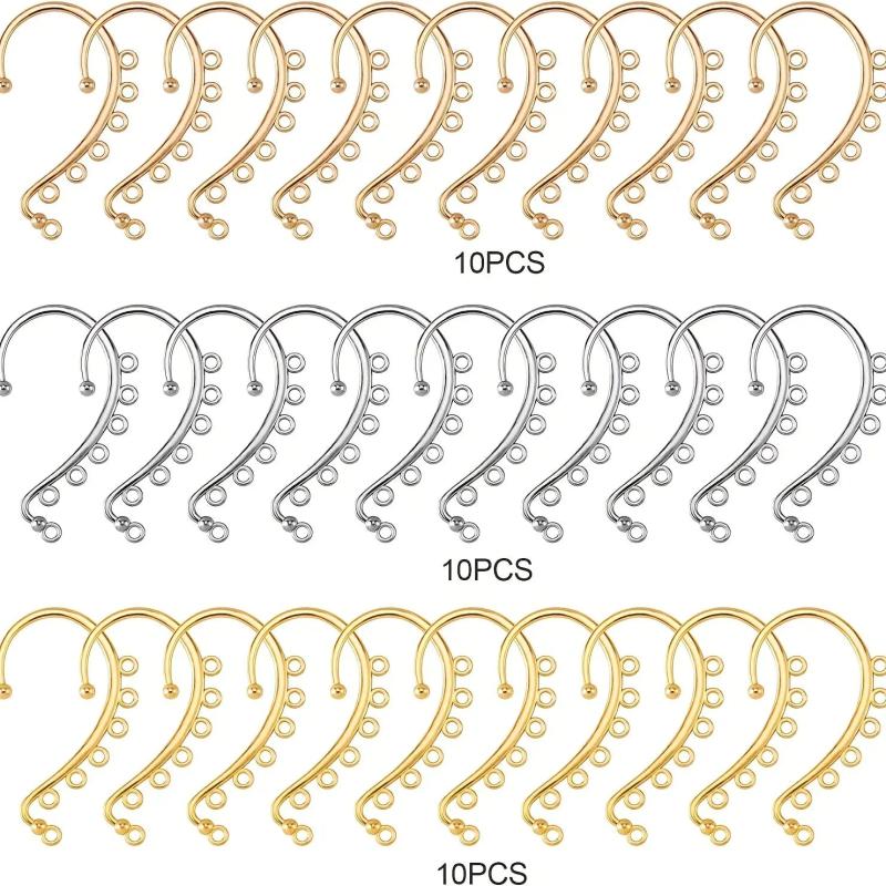 30pcs 3 Colours Ear Cuffs Earrings Clip On Ear DIY Jewelry
