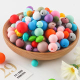 Kovict 30-100Pcs Round Silicone Beads DIY Jewelry Making