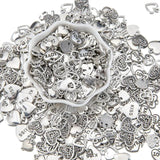 50g Zinc Alloy Charms Antique Silver Heart Pendants for DIY Jewelry Making