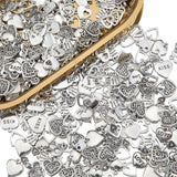 50g Zinc Alloy Charms Antique Silver Heart Pendants for DIY Jewelry Making