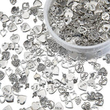 50g Zinc Alloy Charms Antique Silver Heart Pendants for DIY Jewelry Making