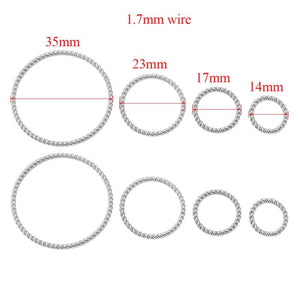 20pcs Stainless Steel Spiral Hoops Twisted Connectors DIY Jewelry Findings