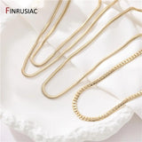 Brass Cuban Link Snake Chains Necklace For Women