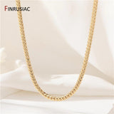 Brass Cuban Link Snake Chains Necklace For Women