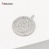 14K Plated Chrysanthemum Pattern Charm Pendant for Necklace Making
