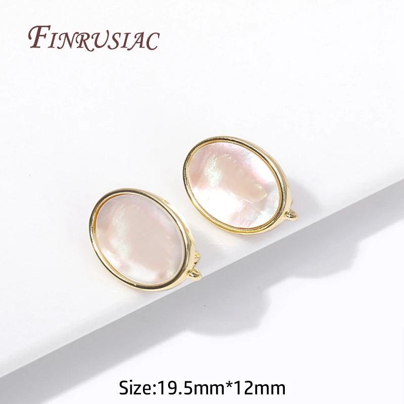 Oval Earring Clasp Fasteners, Rhodium/18K