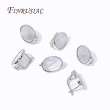 Oval Earring Clasp Fasteners, Rhodium/18K