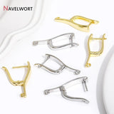 18K Plated Brass Long Earring Hooks, Fashion Ear Wire for Women, DIY Accessories