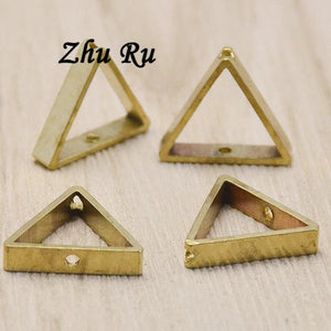 10pcs Copper 20*3mm Triangle Double Hole Earrings for DIY Charms Jewelry
