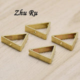 10pcs Copper 20*3mm Triangle Double Hole Earrings for DIY Charms Jewelry