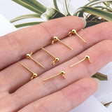 100pcs Stainless Steel Ball Ear Post Earrings for DIY Jewelry Making