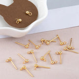 100pcs Stainless Steel Ball Ear Post Earrings for DIY Jewelry Making