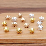 200pcs 7x10mm Metal Flower Pendant Hair Ornament