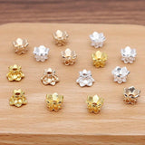 200pcs 7x10mm Metal Flower Pendant Hair Ornament