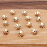 200pcs 7x10mm Metal Flower Pendant Hair Ornament