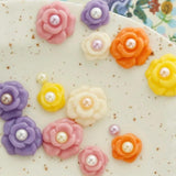 French Camellia Resin Stud Earrings Patch Phone Case DIY Jewelry Materials