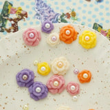 French Camellia Resin Stud Earrings Patch Phone Case DIY Jewelry Materials