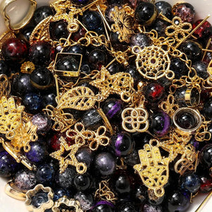 Mixed Glass Beads Metal Pendants Spacer Bead Jewelry Lot DIY Bracelets Necklace