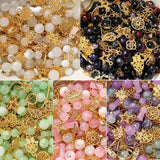 Mixed Glass Beads Metal Pendants Spacer Bead Jewelry Lot DIY Bracelets Necklace