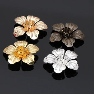 20pcs 20mm Copper Flower Bead Caps Vintage Filigree Spacer End Caps