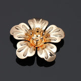 20pcs 20mm Copper Flower Bead Caps Vintage Filigree Spacer End Caps