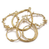 4pcs Stainless Steel Heart-shaped Earrings Bezel Charm Gold-plated Connectors